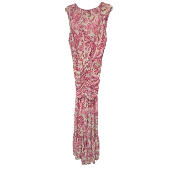 NWT Misa Los Angeles Ava Paisley Print Stretch-Tulle Midi Dress - Picture 9 of 10